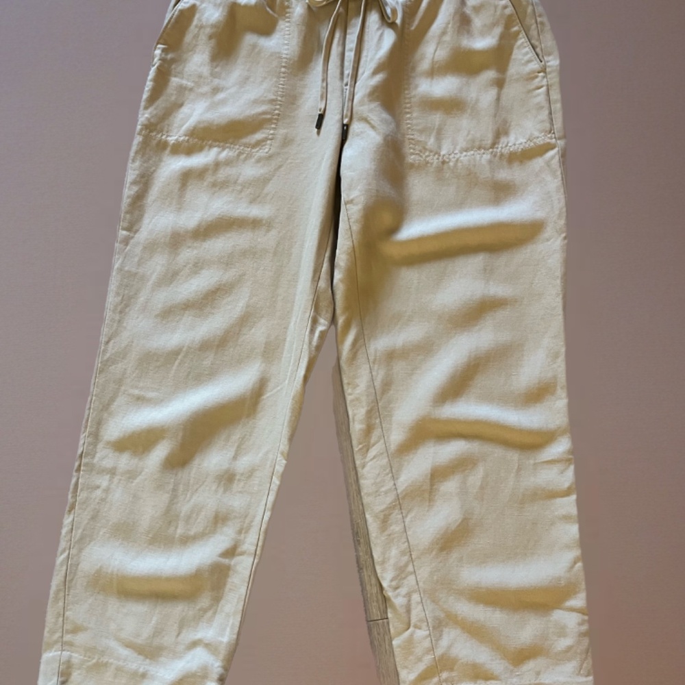 Banana Republic classic minimalist pull on drawstring preppy pants - Picture 2 of 5